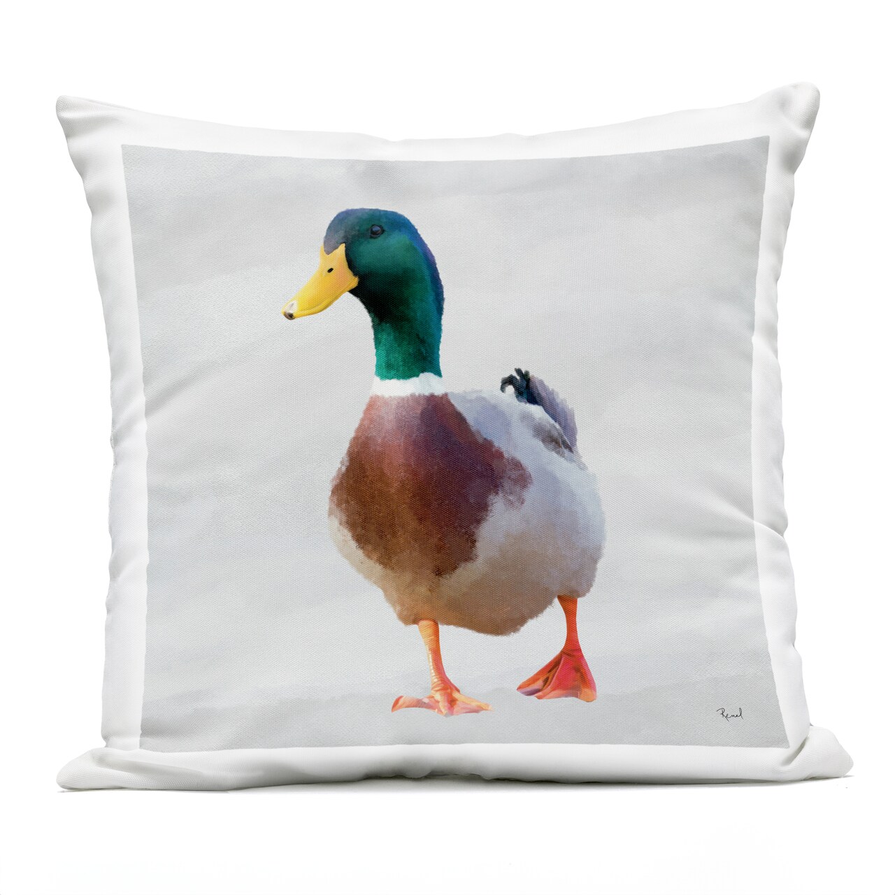 Stupell Industries Squawking Mallard Duck Outdoor Pillow, 18 x 7 x 18